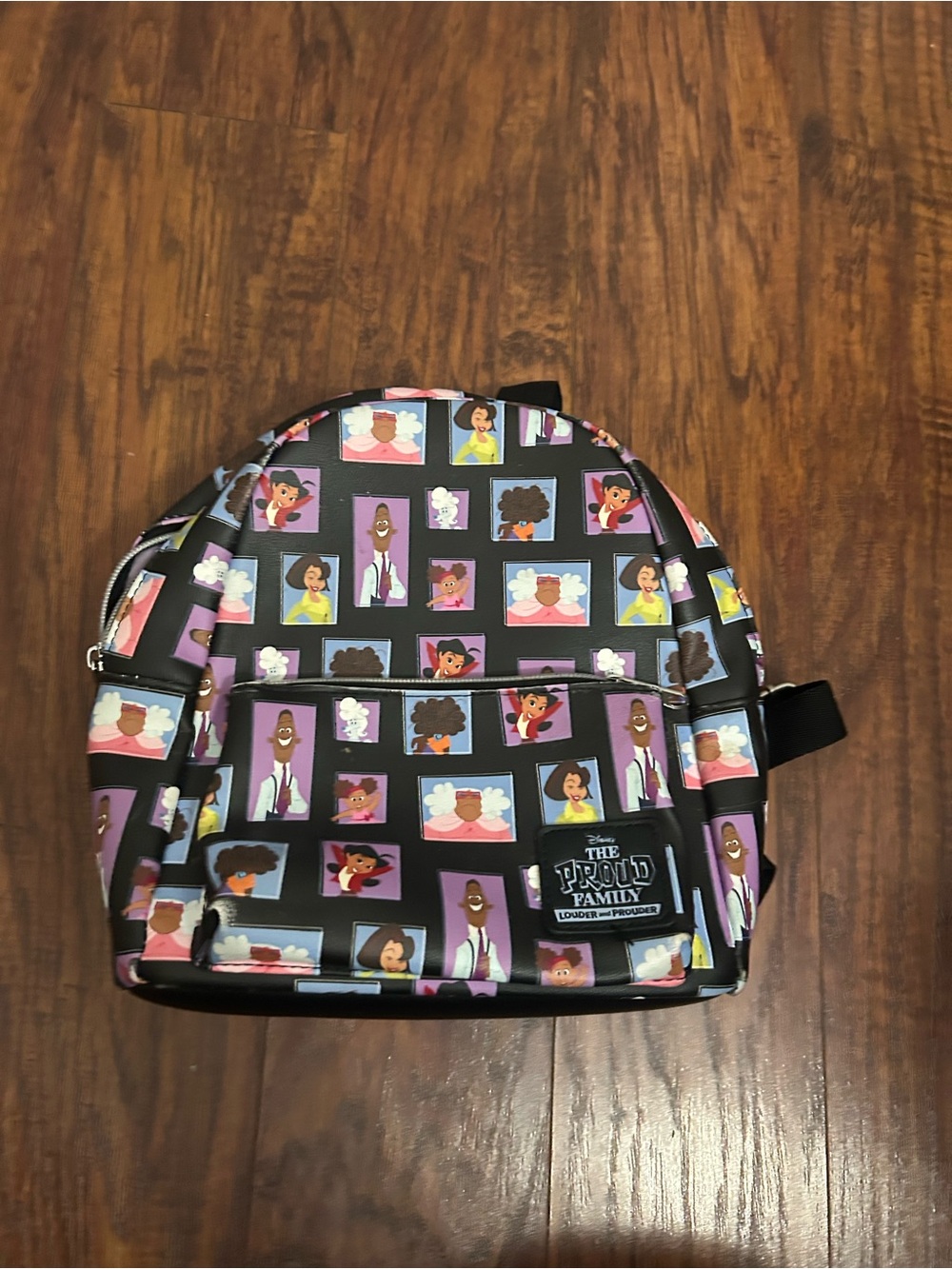 The Proud Family Black Character Print Mini Backpack